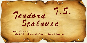 Teodora Stolović vizit kartica
